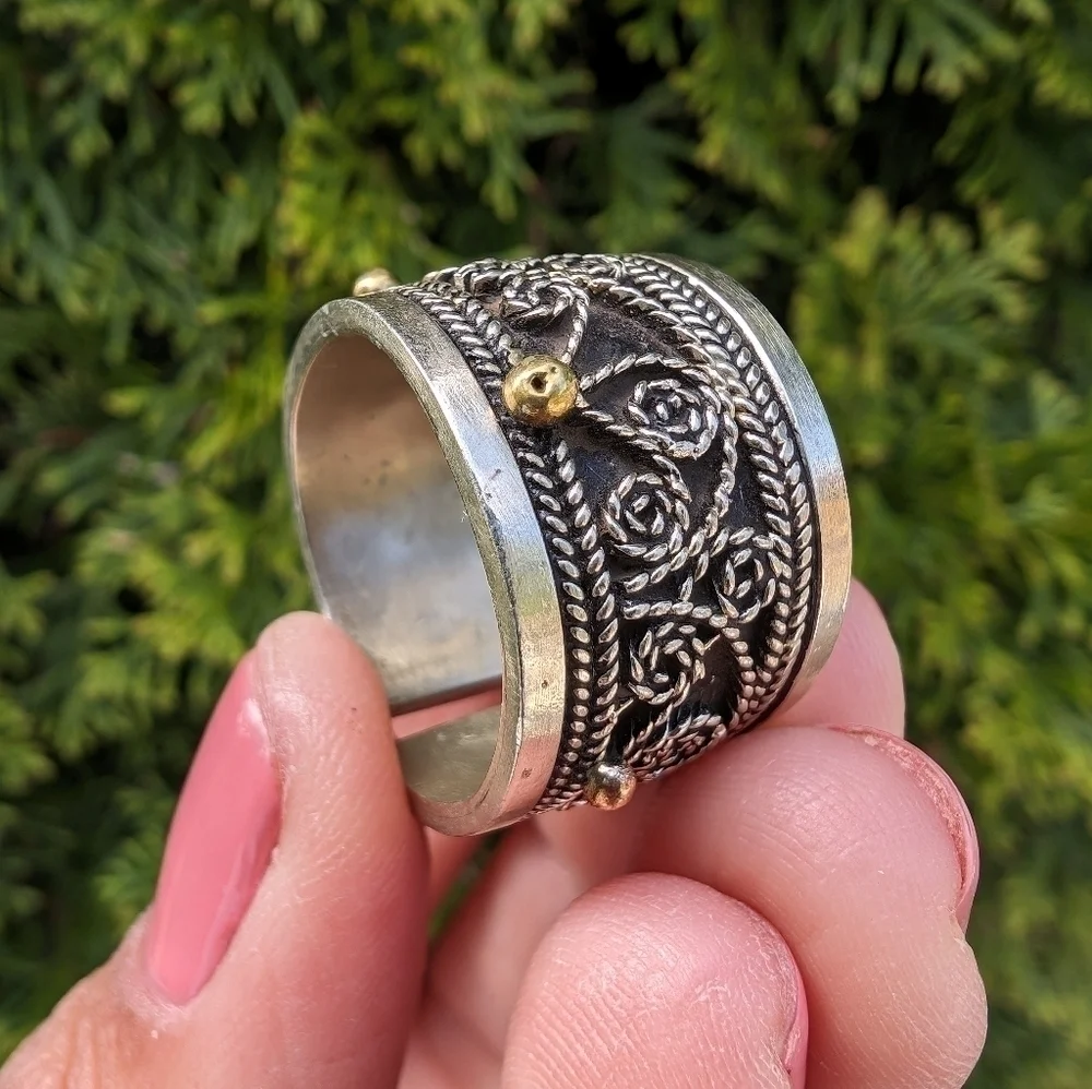 Moroccan Women's Cooperative Handmade Berber Silver Adjustable 10.5 Ring Unisex